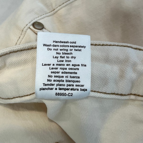 Judy Blue Wide Leg Crop Jeans Womens 20W Cream Ecru Cotton JB88950 C Raw Hem - Picture 12 of 12